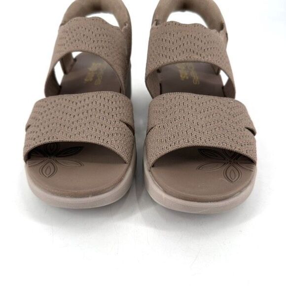 Skechers Women's PIER-LITE Memory Maker Wedge Sandals Mocha Size‎ 9 Knit Stretch - Picture 8 of 9
